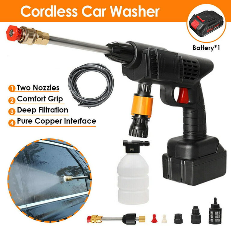 Cordless High Pressure Car Wash Water Gun 1 OR 2 Lithium Battery Washer  Spray