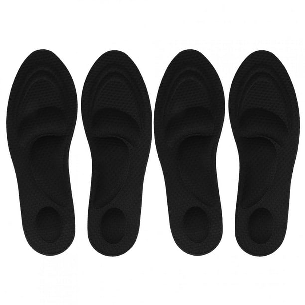 2 pares de plantillas ortopédicas con soporte para arco almohadilla para zapatos 4D Jacquard absorción de choque sudor esponja transpirable negra para mujeres YUNYI BRAND Deportes