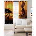 thumbnail image 2 of Africa Black Women Blackout Curtains for Bedroom Living Room Darkening Curtains 90 Inch African Native Ethnic Sunset Black Out Window Curtain Privacy Window Treatment Grommet Drapes 52"x90"x2, 2 of 9