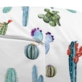 thumbnail image 3 of Cactus Pouf Cover with Zipper, Watercolor Cactus Plant Image Desert Hot Mexican South Nature Floral Image Print, Soft Decorative Fabric Unstuffed Case, 30" W X 17.3" L, Blue and Green, by Ambesonne, 3 of 5