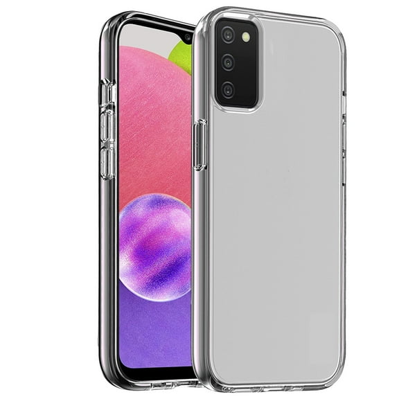 Phone Case for Samsung Galaxy A03S Transparent Shock Absorption TPU Rubber Gel Ultra Thick 3mm Hybrid Silicone Protective Cover for Galaxy A03S - Smoke Gray