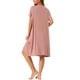 thumbnail image 3 of Camisones de mujer INSPIRE CHIC, pijamas de algodón, camisa de dormir suelta, camisón de manga corta, camisón acogedor L Rosa, 3 of 6