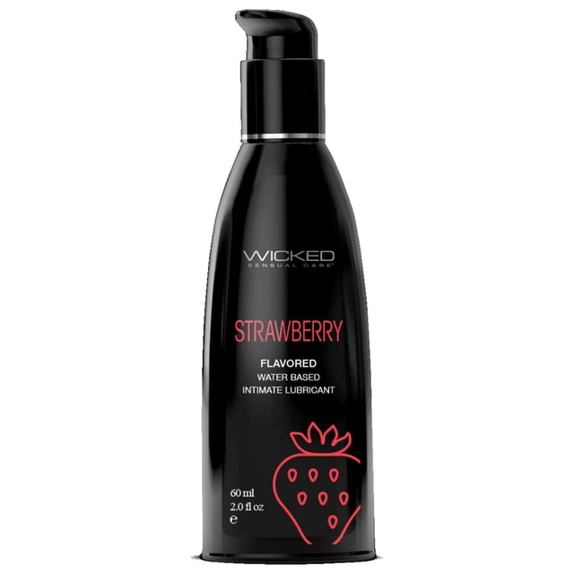 Wicked Lubrifiant Personnel à Base d'Eau Aromatisé à l'Aqua, Fraise, 2 oz