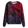 thumbnail image 6 of Bibifish Womens Sweatshirts Printed Tie Dye Pattern Print Crewneck Long Sleeve Pullover Sweatshirts Casual Spring Fall Lightweight Relaxed Fit Tunic Tops, 6 of 6