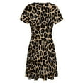 thumbnail image 5 of Golden Leopard Sundress Short Sleeve Dress Summer Women Clothes Dress for Women Dresses, 5 of 7