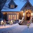 thumbnail image 4 of BinKFF 31.5'' Mini Artificial Christmas Tree with LED Lights, Pre-Lit Snow Flocked Xmas White Trees, Christmas Porch Decorations Small Fake Trees for Outdoor, Home, Porch & Yard, 4 of 7