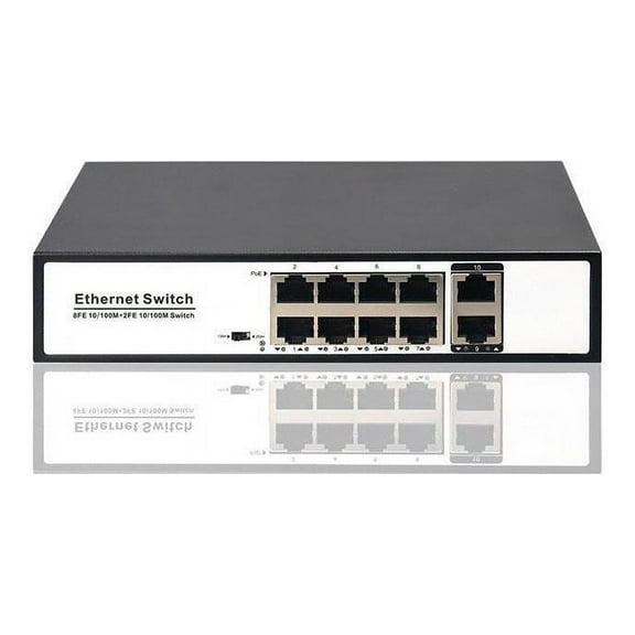 10-port intelligent POE switch 100Mbps With 8 2 100M monitoring - Smart Ethernet POE Switch with 8- PoE ports and AP recorder shunt for network hub 48V