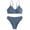 Blue, variant on Teen Girls' Swimsuits 2Pcs V-Neck Stripe Bikini Adjustable Shoulder Straps Tankini Bathing Suit Girls Summer Swimwear