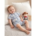thumbnail image 6 of BemeyourBBs Western Baby Spring Summer Fall Clothes Newborn Baby Boy Girl Cowboy Cowgirl Outfit Romper Horse Print Short Sleeve Zip-up Full Length Jumpsuit, 6 of 9