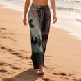 thumbnail image 4 of IYYVV Halloween Pajama Pants for Women 2026 Pjs Bottoms Drawstring Wide Leg Jogger Lounge Yoga Sweat Pants Dark Green M, 4 of 6