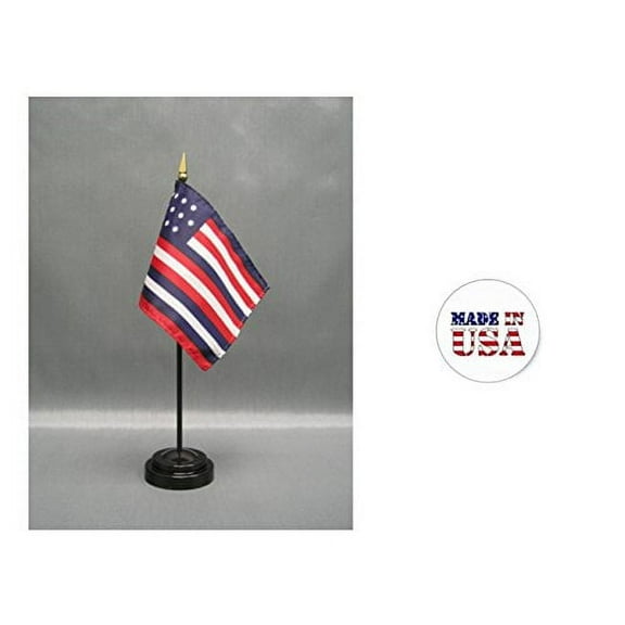 Made in the USA. 2 Serapis 4"x6" Miniature Desk & Table Flags Includes 2 Flag Stands & 2 Serapis Small Mini Stick Flags