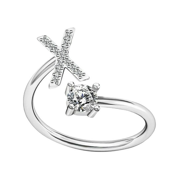 Anillos para mujer, regalos para mujer, moda femenina, apertura de pareja, letra de apertura, joyería, anillo