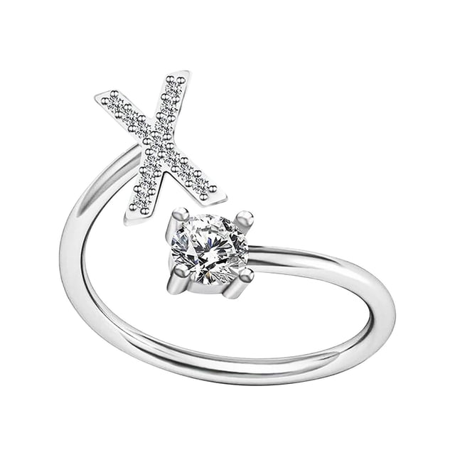TIMIFIS Rings Knuckle Stacking Rings Women's Fashion Opening Ring Couple Ring Opening Letter Ring Jewelry Rings for Women;Teen Girls;Man - Summer