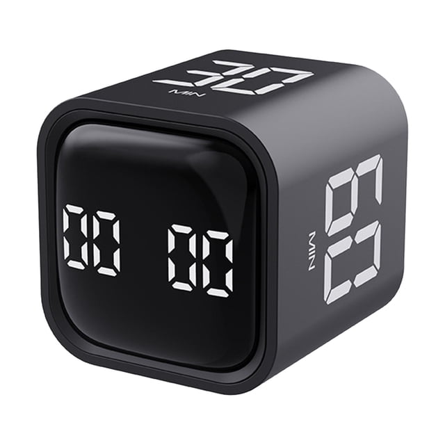Temporizadores de cubo Sensor de gravedad Gestión de configuración Temporizador de giro Temporizador de juego para ejercicio negro