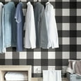 thumbnail image 5 of NuWallpaper Charcoal Farmhouse Plaid Vinyl Peel And Stick Wallpaper, 216-in by 20.5-in, 30.75 sq. ft., 5 of 8