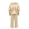 thumbnail image 4 of Two Piece Set for Women, Oversized Hoodie and Wide Leg Sweatpants Set, Solid Color Casual Matching Outfit, Women's Loungewear Set for Daily Wear, Lounge, and Casual Outfit Beige, 4 of 4