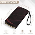 thumbnail image 6 of Womens Wallet Bifold Ladies Cluth Bag Wristlet Wrist Strap Long Purse Dark Abstract Glowing Abstract Waves Design, 6 of 6