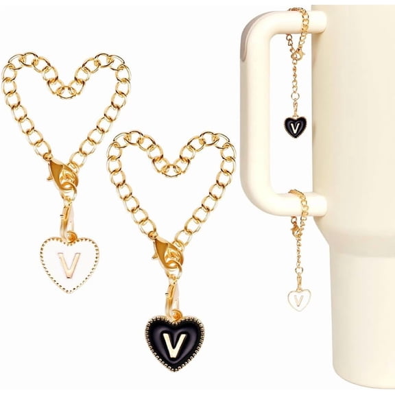 4Pcs Letter Charm Accessories Water Cup Charms for Office Home Birthday Parties Decor Mixed Color