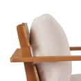 thumbnail image 4 of Christopher Knight Home 4-Piece Mid-Century Patio Chat Set, Wooden Loveseat, Club Chairs and Coffee Table, Teak+Beige, 4 of 15