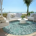 thumbnail image 6 of Addison Rugs Chantille Indoor/Outdoor Transitional Medallions Teal Washable Round Rug, 8' x 8', 6 of 6