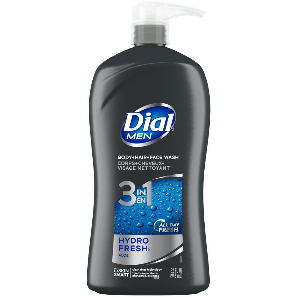 Dial Men 3in1 Body, Hair and Face Wash, Hydro Fresh, 32 fl. Oz