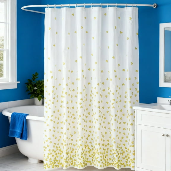 CHERAISA Shower Curtain with 12 Plastic Hooks,Waterproof PEVA Shower Liner for Bathroom 72"x72",Machine Washable
