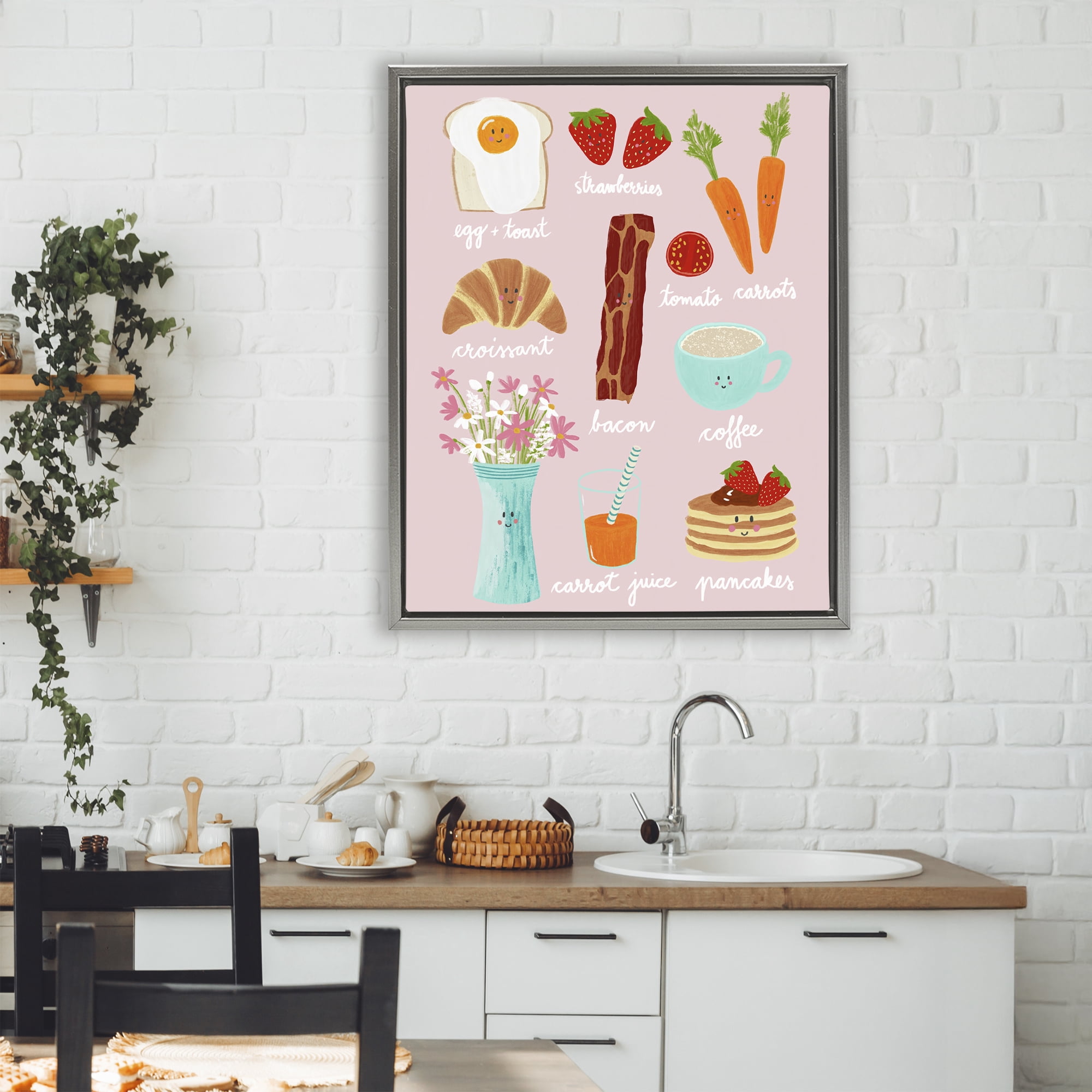 Stupell Industries Lush Summer Breakfast Gray Framed Floater Canvas Wall Art, design by Metka Hiti