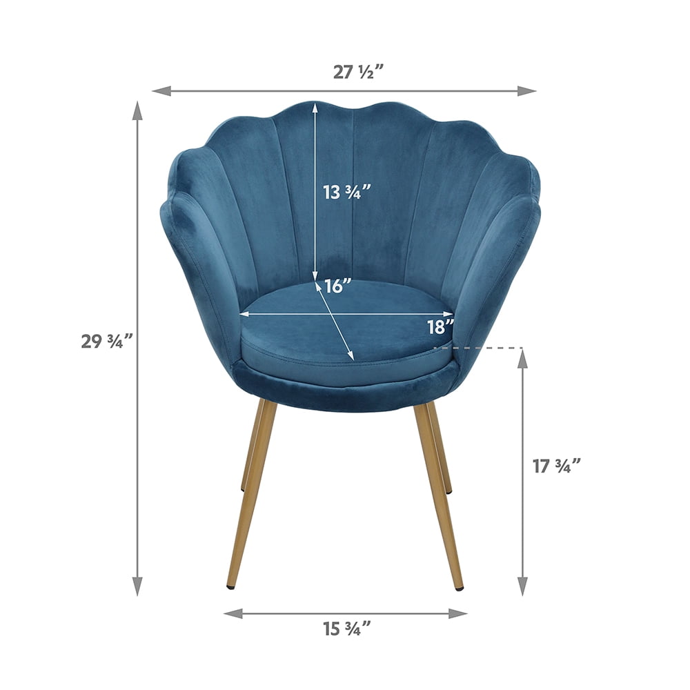 Abble Living Room Navy Velvet Upholstered Accent Armchair