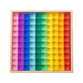 thumbnail image 1 of Juego de bloques de construcción para niños, cubos, transparentes, acrílico arcoíris. 100 piezas, 1 of 9
