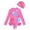 Q1 Pink, variant on Bainana Girls Swimwear Floral Print Long Sleeve Crew Neck Tankini Tops And Bottom Set With Headband Cute Stylish Fit Child Kids School Party Bathing Suit Size 3-4 Years Purple