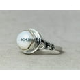 thumbnail image 3 of 925 Sterling Silver Ring For Unisex, Natural Pearl Ring Gemstone Unique Handcrafted Ring For Her Or Him, 3 of 6