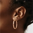 thumbnail image 4 of 10k Rose Gold Polished Oval Hoop Earrings (33.5x6), 4 of 6