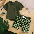 thumbnail image 2 of Toddler Boy Summer Outfit for 6-9 Months Infant Baby Boy Summer Set 0 6 12 18 24 Months 2T 3T Beach Style Tree Print Short Sleeve Crew Neck T-Shirts and Elastic Waist Shorts 2Pcs Gift,A190-AG, 2 of 9