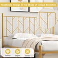 thumbnail image 5 of Costway Queen Size Metal Platform Bed Frame Vintage Headboard Mattress Foundation Gold, 5 of 9