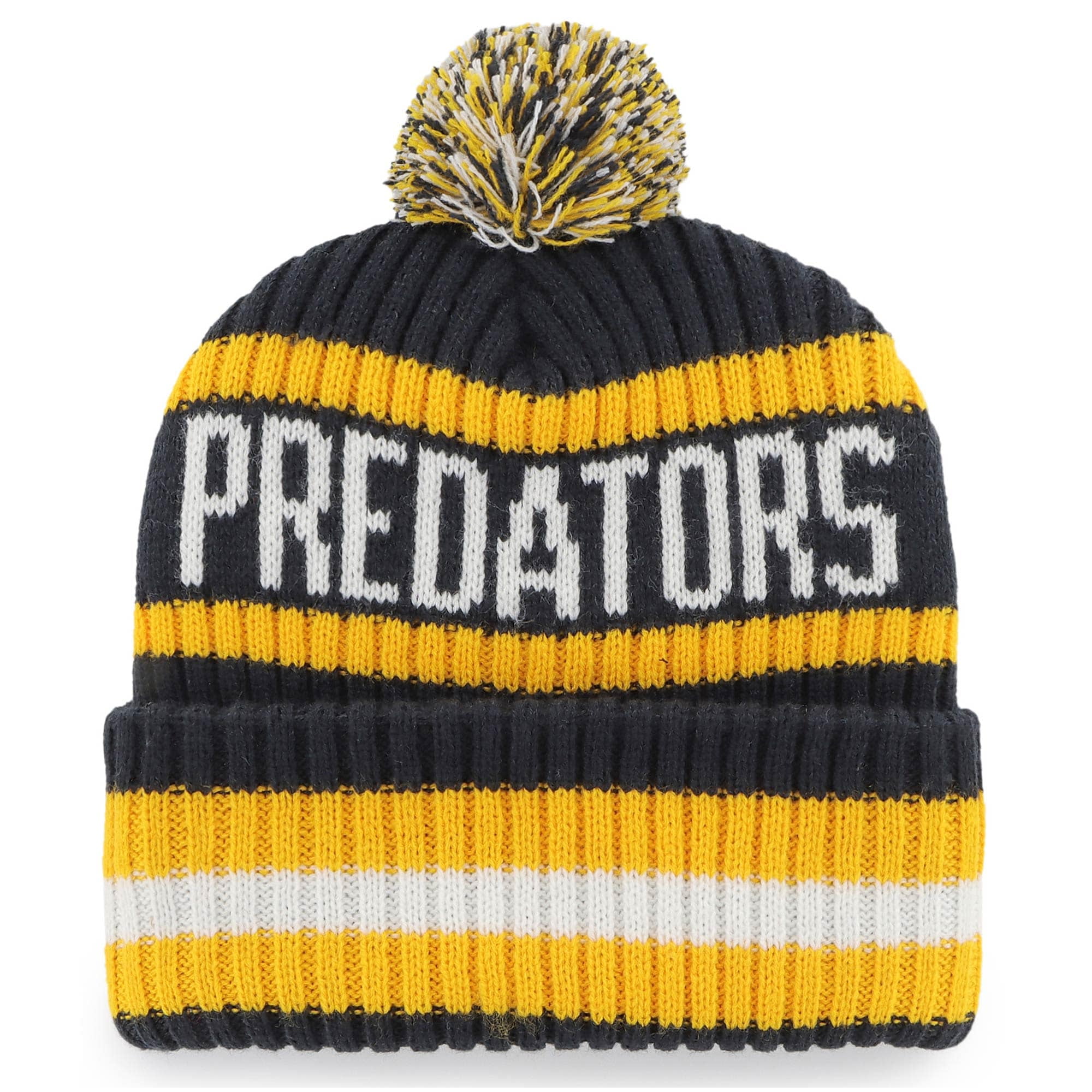 Men's '47 Navy Nashville Predators Bering Cuffed Knit Hat with Pom Men's '47 Navy Nashville Predators Bering Cuffed Knit Hat with Pom