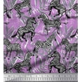 thumbnail image 1 of Soimoi Purple Cotton Jersey Fabric Leaves & Wild Animal Print Fabric by Yard 58 Inch Wide, 1 of 1