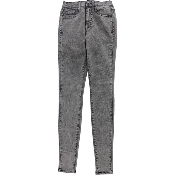 Jeggings de talle alto Mudd para mujer, negro, 1