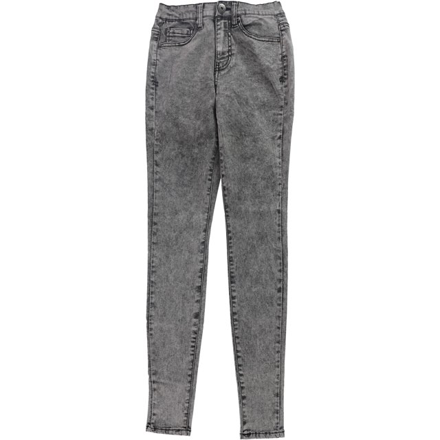 Jeggings de talle alto Mudd para mujer, negro, 1