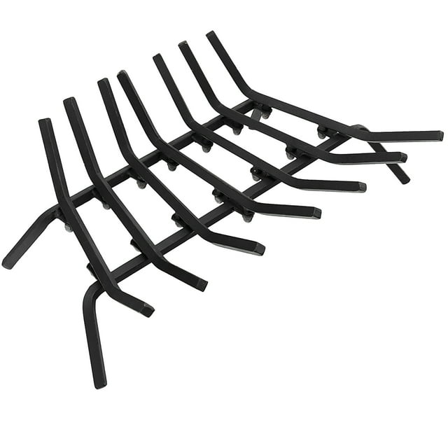 Costway Grille de Cheminée 25 Pouces en Acier Robuste pour Bois de Chauffage