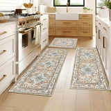 Ileading 3 Pieces Boho Kitchen Rug Sets Non Slip Soft Kitchen Mat Floor ...