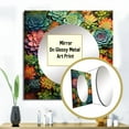 thumbnail image 3 of Designart "Succulent Mosaic Artistry" Floral & Botanical Square Mirror For Wall Decor - Large Multi-Color Square Mirror Printed Wall Decor - Traditional Square Living Room Mirror, 3 of 5