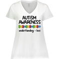 thumbnail image 3 of Inktastic Autism Awareness Understanding and Love with Puzzle Pieces Women's Plus Size V-Neck T-Shirt, 3 of 5