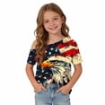thumbnail image 6 of ITSAME 4th of July Girls One Shoulder T-Shirts Independence Day Patriotic Tops American Flag Graphic Tee Multicolor Size 5, 6 of 9