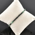 thumbnail image 4 of QNAVIC Natural Shaded Emerald Gemstone Beads Dainty Bangle Bracelets, Handmade Jewelry, Chakra Healing Crystals, May Birthstone Gift for Women, 925 Sterling Silver Chain 8 inch, 4 of 6