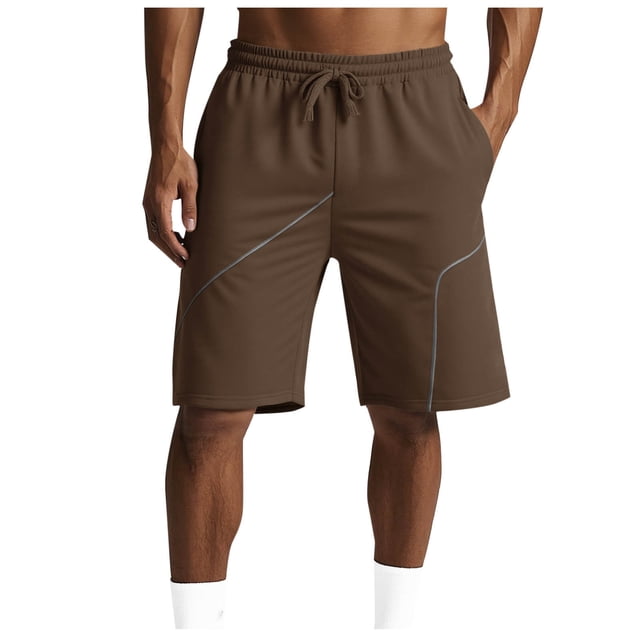 Cinvoph Mens Shorts Elastic Waist Drawstring Lounge Shorts Solid Color Wide Leg Casual Summer Shorts