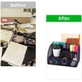 thumbnail image 4 of Organizador de escritorio de oficina y accesorios, organizador de escritorio de malla con 6 compartimentos + cajón brillar Hogar, 4 of 6