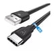 thumbnail image 1 of Cable USB 1Hora  1 metro, Entrada Tipo A y Salida Tipo C, Carga Rápida 3A; Negro, 1 of 3