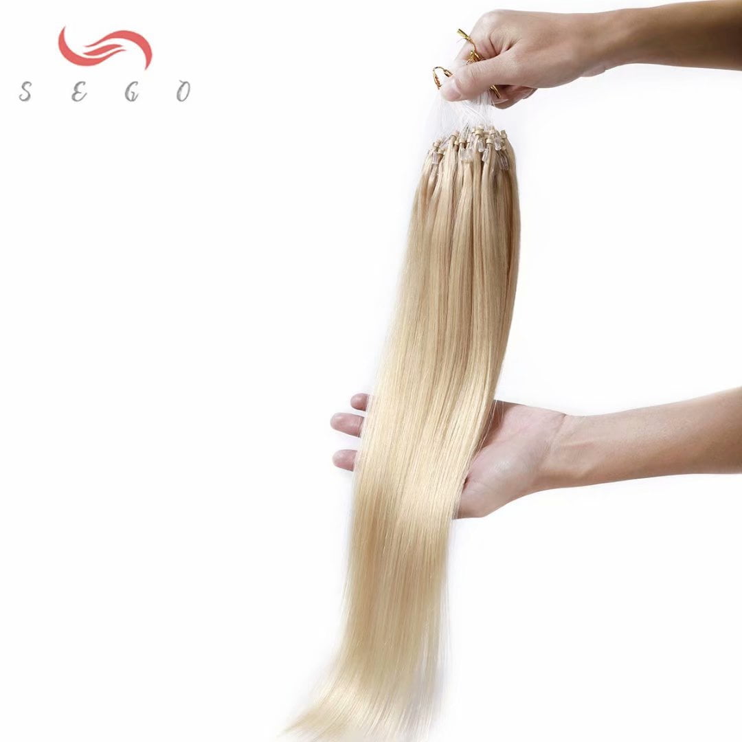 SEGO Micro Loop Real Thick Human Hair Extensions 50 Strands Invisible Micro Ring Beads Remy Thick Hair