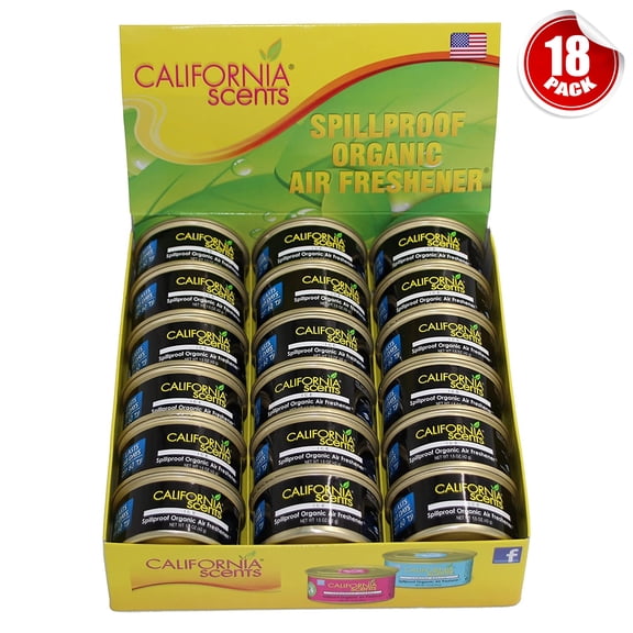 California Scents ICE Car Air Freshener Organic Fragrance for Home Office Taxi (18-Pack)