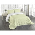 thumbnail image 3 of Ambesonne Nature Quilted Bedspread Set 3 Pcs, Geometric Spring Leaves, King Size, Green White, 3 of 5